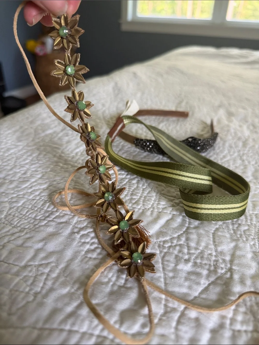 Free People (the green stretchy is JCREW) Hair Accessory Set